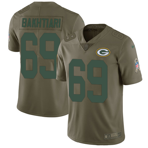 Nike Packers #69 David Bakhtiari Olive Men's Stitched NFL Limited Salute To Service Jersey